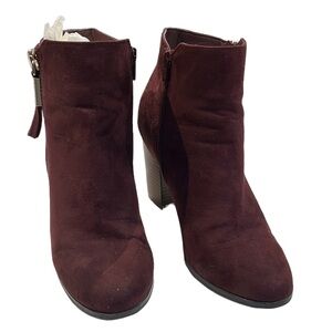 Booties Apt 9 Boots Womens Burgundy Red Wine Maroon Booties Block Heels EUC SB13